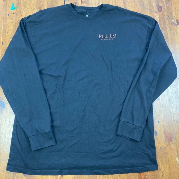 Trillium Distilling Co Black Long Sleeve T Shirt Men's 2XL Made in New England - Picture 3 of 7